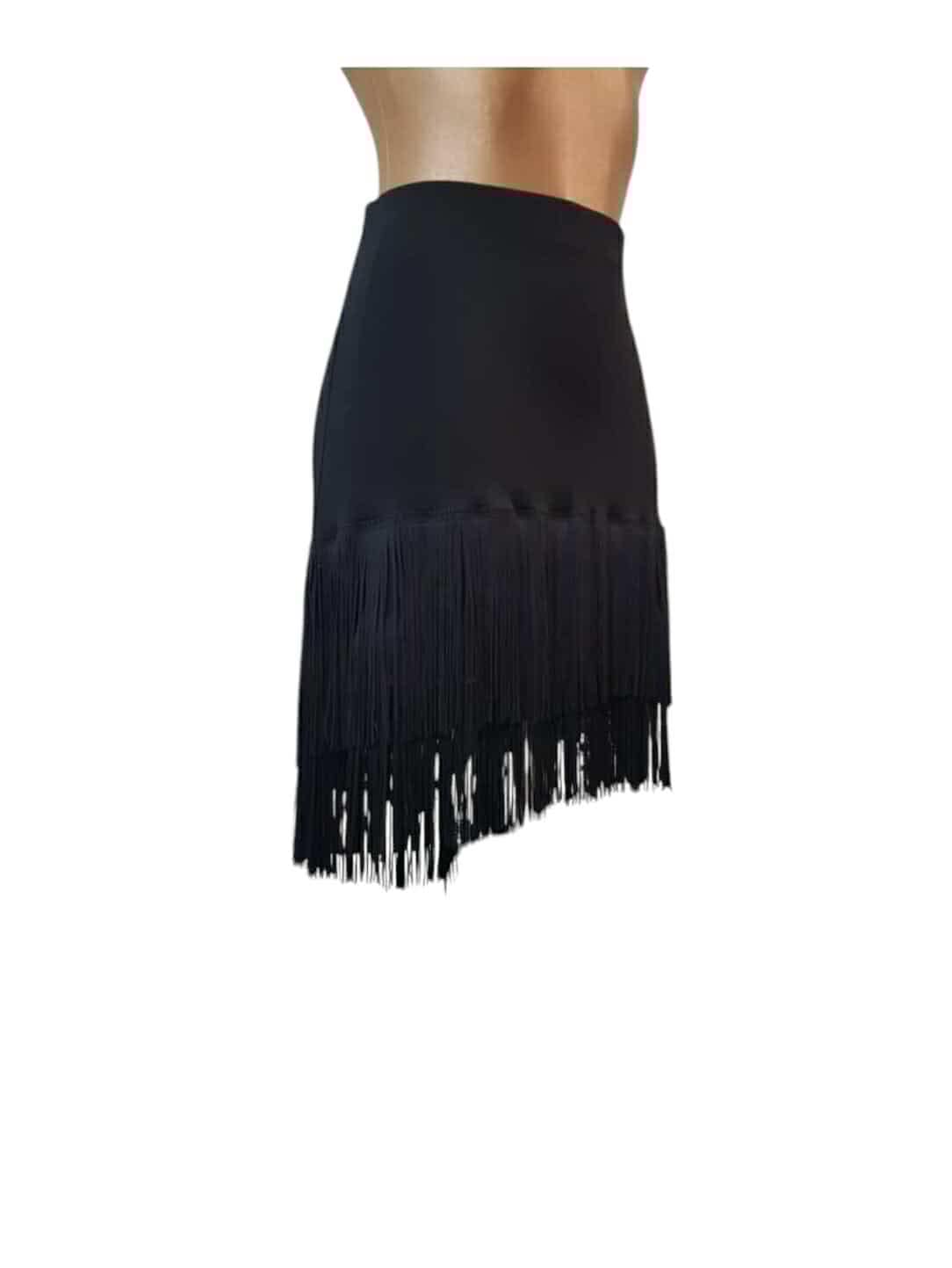 Skirt with two rows of fringes