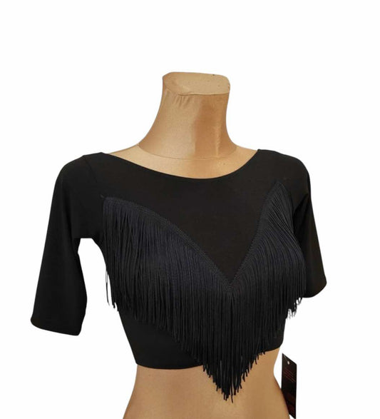 Top with fringes and sleeves